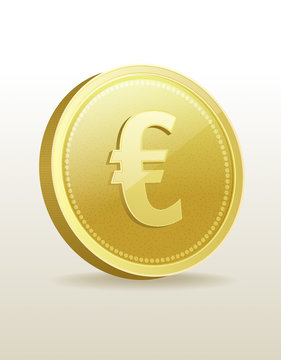 euro gold coin vector