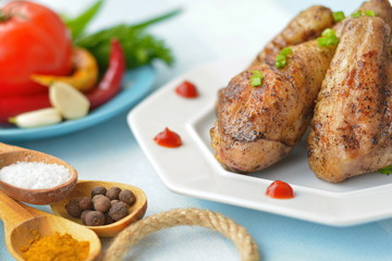 Spices and fried chicken