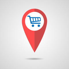 Pointer shopping trolley, vector illustration