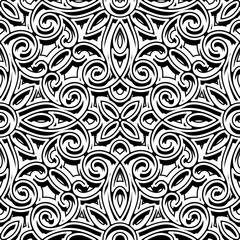 Vintage black and white ornament, seamless pattern
