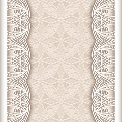 Vintage paper background with lace borders