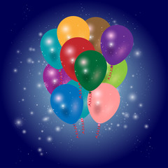 Balloons to celebrate. Vector illustration.