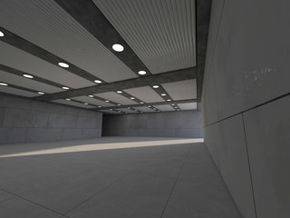 empty white open space 3D rendering