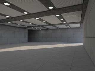 empty white open space 3D rendering