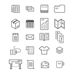 Polygraphy production icon set