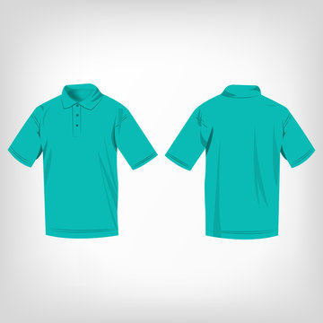 Turquoise polo shirt isolated vector