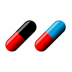 Medical pills icon set