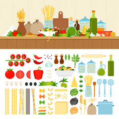 Set for cooking pasta at home