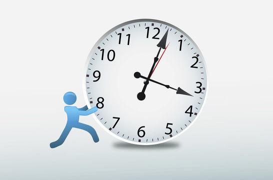 vector image of a clock with human