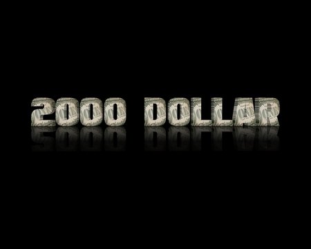 2000 Dollar 3d Word