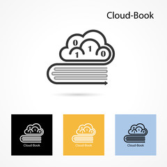 Cloud and book logo vector design template. 