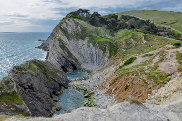 folded limestone strata in Stair Hole cove
West Lulworth, Isle of Purbeck, Dorset, England, United Kingdom