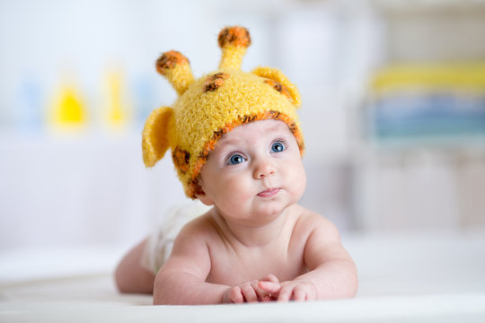 Baby Child In Costume Of Giraffe