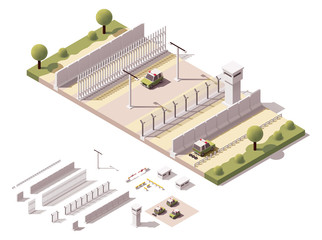 Vector isometric border checkpoint