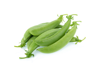 sweet fresh green peas isolated on white background