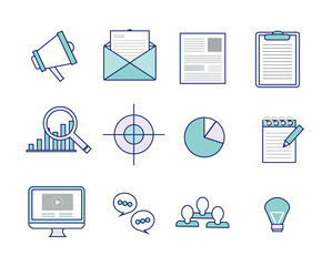 .Internet marketing icons. Vector