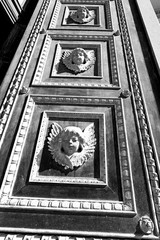 abstract statue of angel     texture of     brown  antique woode