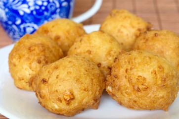 Donuts cottage cheese homemade closeup