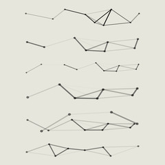 Set of abstract vector geometric shapes with chroma aberration effect