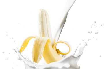 Fresh Banana With Milk Splash