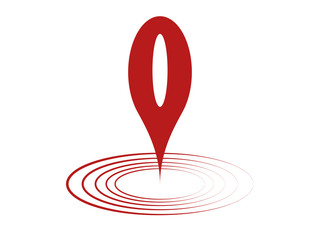 Red,simple location icon 