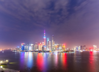 Fototapeta na wymiar panoramic view of shanghai skyline at night