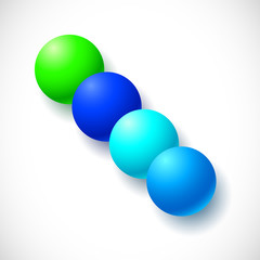 Infographics with group of flying balls