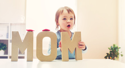 Toddler girl celebrating Mothers Day