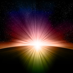 Obraz premium Earth sunrise easy all editable