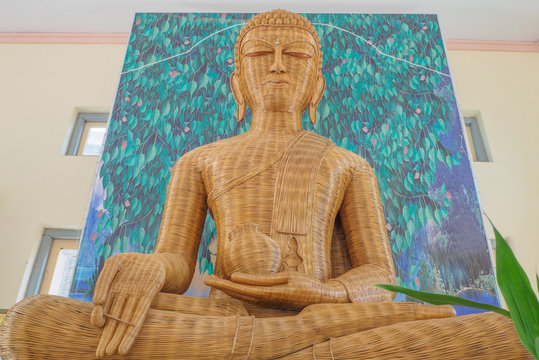 Buddha made of rattan.Mugabe was stove in Myanmar