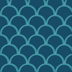 Obraz premium Seamless of wave in deep blue and cyan like ocean vector illustr