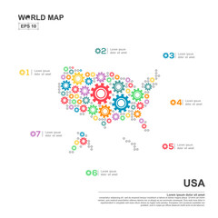 Obraz premium Map Of United States of America Infographic design template with