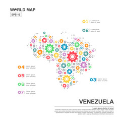 Map Of Venezuela Infographic design template with gear chain