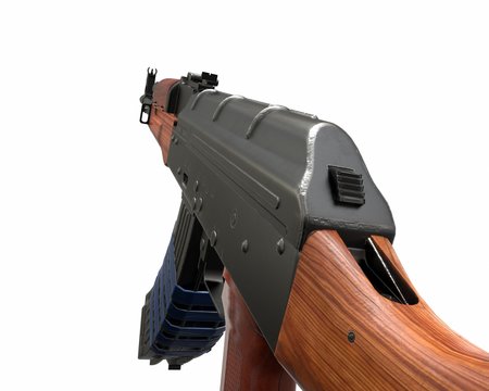akm assault rifle 3d illustration