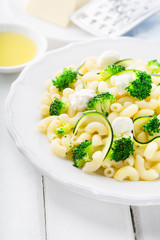 Pasta salad with cheese and broccoli