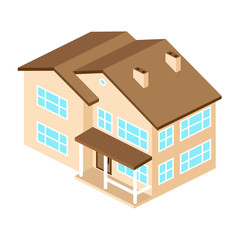 Iisometric suburban american house. For web design and applicati