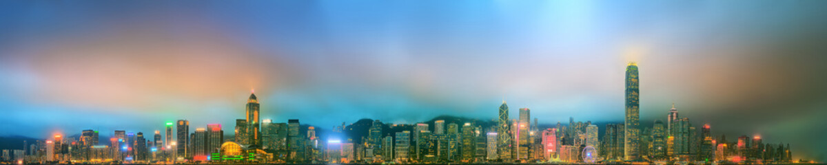 Fototapeta premium Panorama of Hong Kong and Financial district