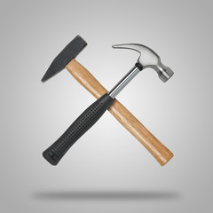 Crossed hammer and sledgehammer