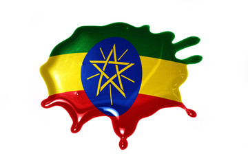 blot with national flag of ethiopia