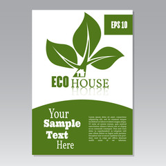 Flyer or cover design green house. Brochure or report for busine
