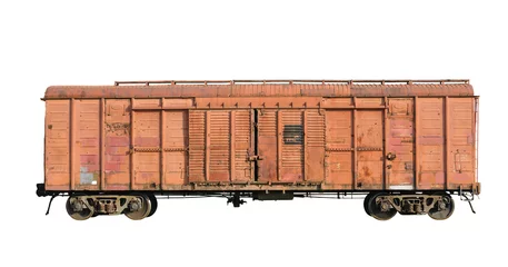 Deurstickers Old railway cargo wagon © Sergey Ogaryov