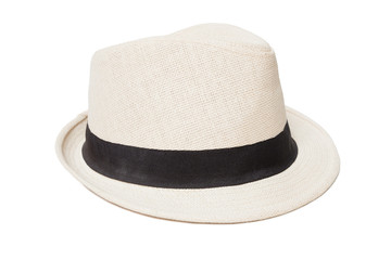 White panama hat isolated on white
