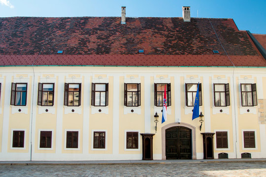 Palace of Croatian Government on St Mark's Square in Zagreb, Croatia 