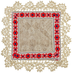 Obraz premium Hand-Knitted linen table napkin