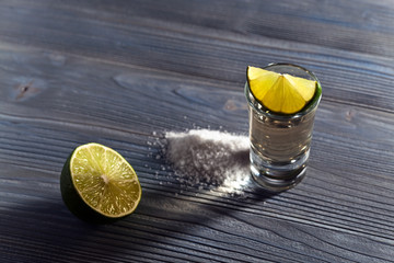 tequila with salt and lime