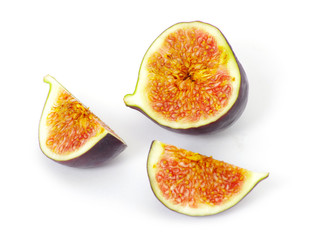 Fototapeta na wymiar Fresh figs isolated on white