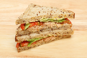 Sandwiches on a board