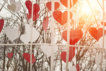 St. Valentines Beauty Hearts. Bright, sunny vintage and modern (contemporary) in the same time background. 