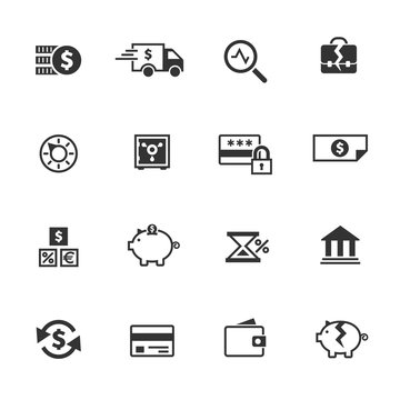 Banking icons set