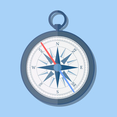 stylish flat design Compass vector Icon